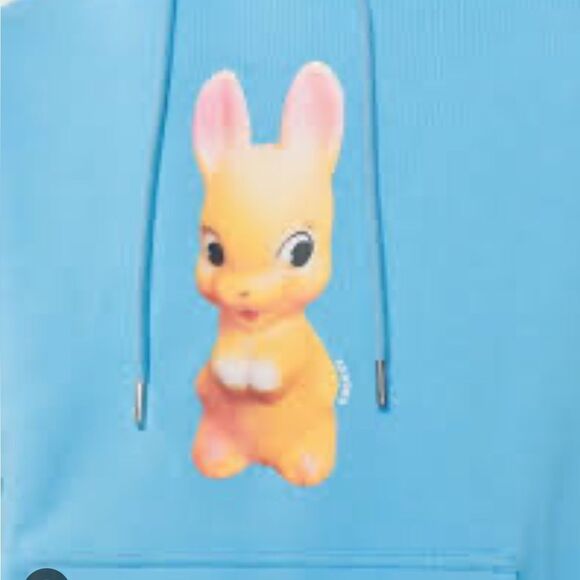 $340 Sandro Rabbit print blue hoodie sweatshirt NWT Small - Picture 7 of 10